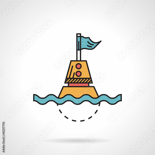 Flat design vector icon for maritime buoy