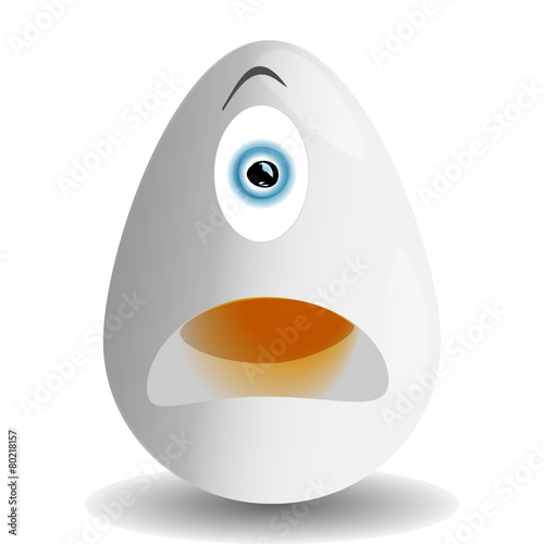 Funny surprised egg smile