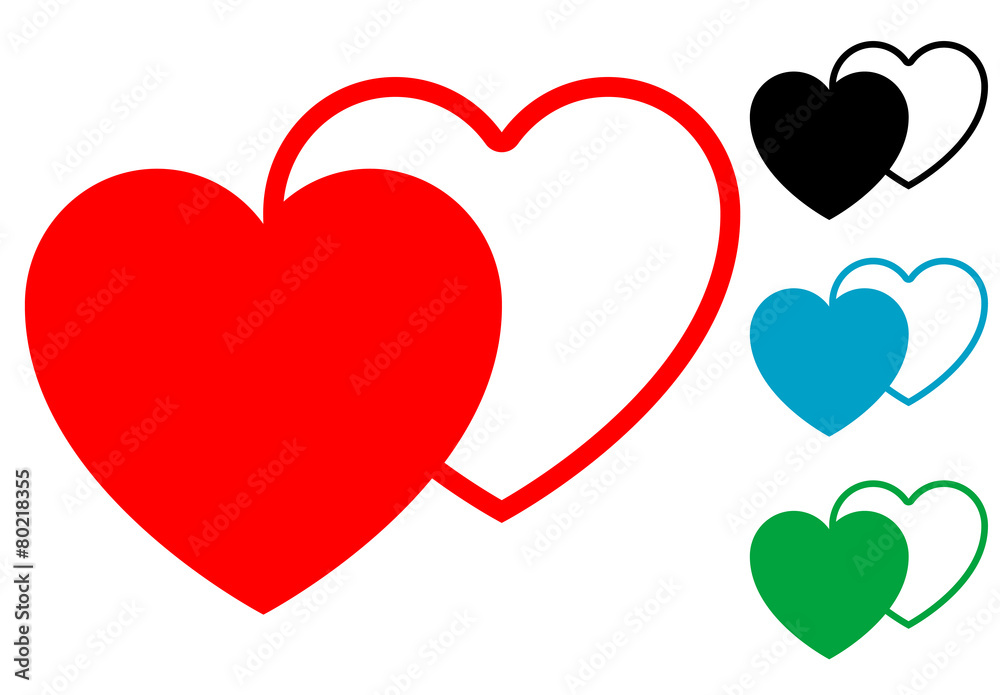 Pictograma corazones en varios colores