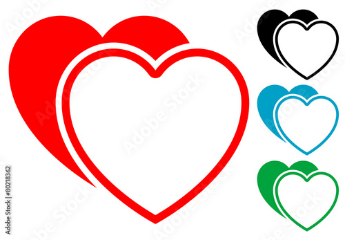 Pictograma corazones en varios colores