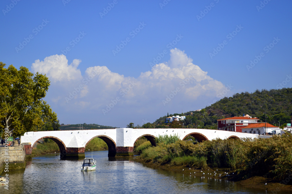 Silves, bridge over the river Arade in Portugal