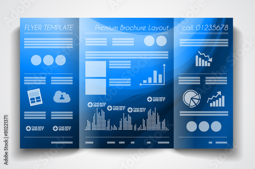 Vector tri fold brochure template design or flyer layout