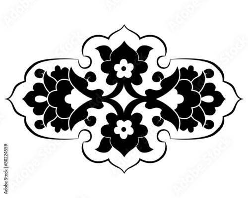 black artistic ottoman pattern series eighty