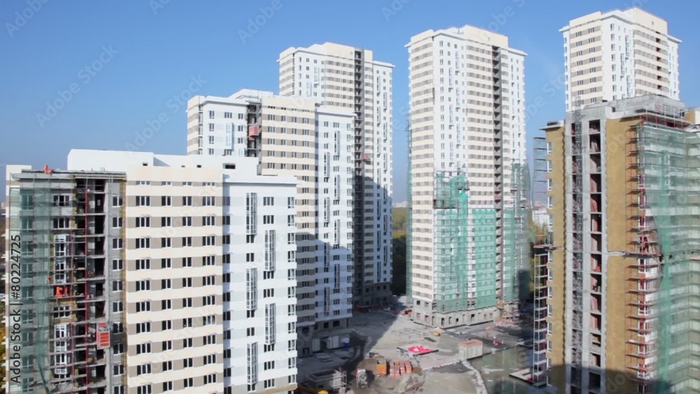 Several buildings under construction of residential complex Several buildings under construction of residential complex