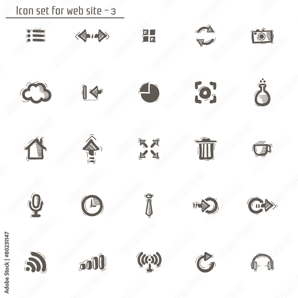 Icons sketches for the site