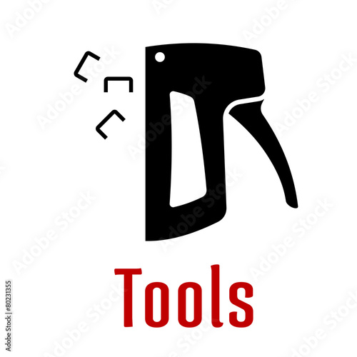 Black silhouette of staple gun tool