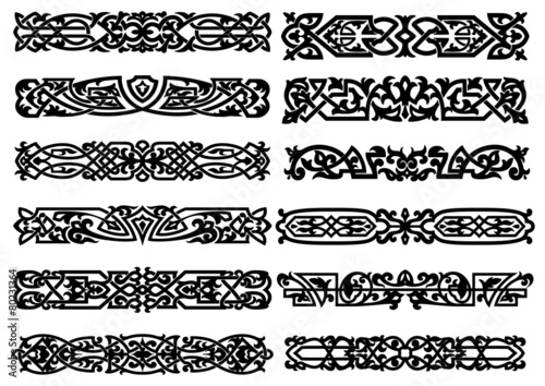 Black and white ornaments or borders