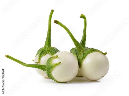 White eggplant isolated on a white background