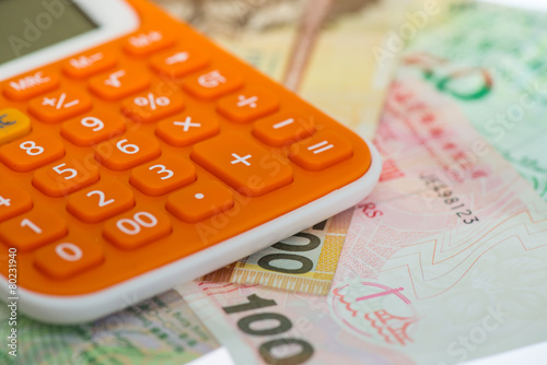 Canvas Print calculator and hongkong dollars