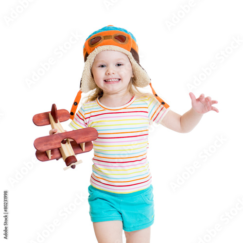 happy child pilot and playi...