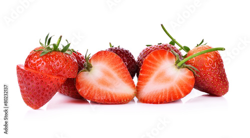 Strawberries isolated on white background