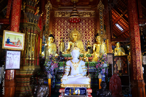 Inside of Church and Buddha Statue of Wat Phra Sing © tuayai