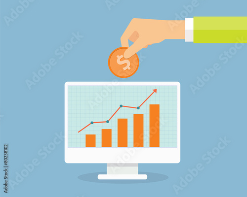 Business investment and saving money in  bank vector