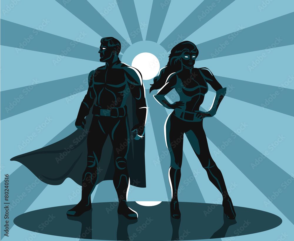 Superheroes silhouette vector illustration