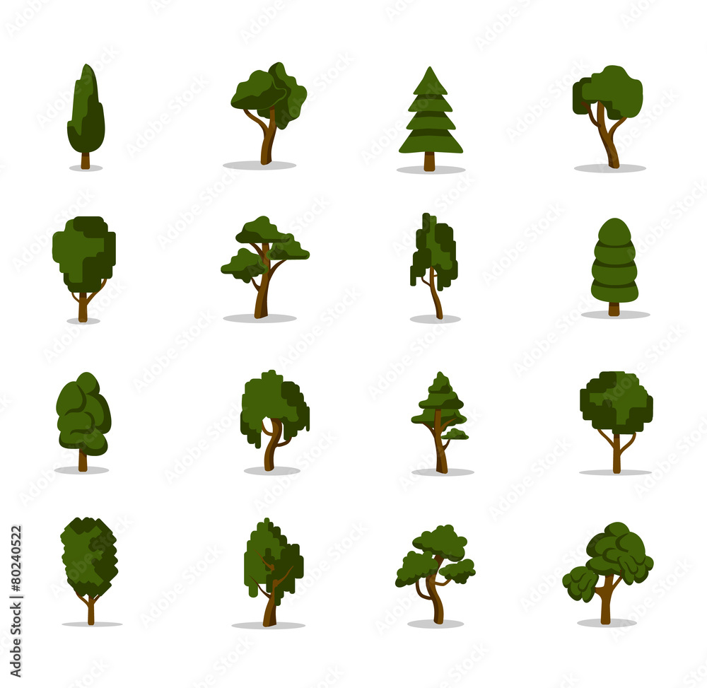Vector tree icon set