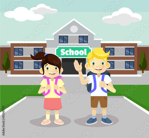 Vector school flat illustration