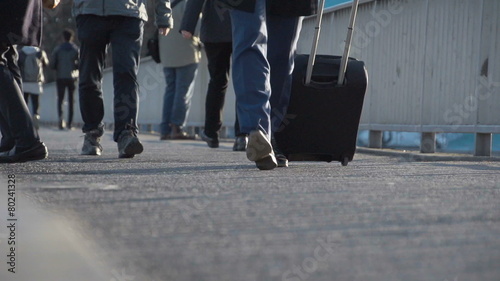 Pedestrians in slow motion in the city. Find similar clips in ou