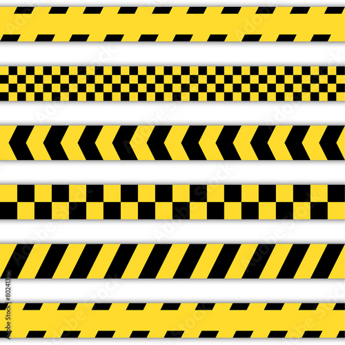 Set of yellow Barrier Tapes