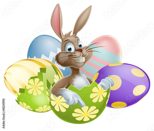 Bunny with Easter Eggs