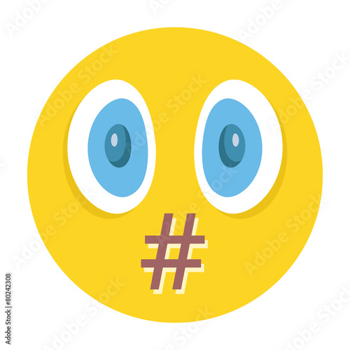 Vector smiley. Moderation, censorship or swear words concept