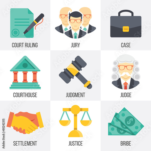 Vector court icons set. Set 14.