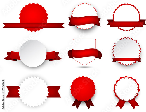 Collection of award badges.