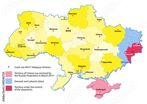 ukraine map. events 2014-2015 photo