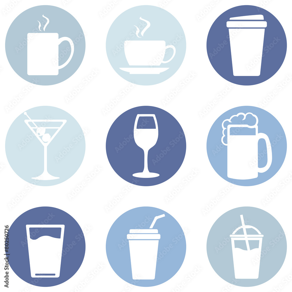 Vector Set of Drinks Icons Vector Set of Drinks Icons