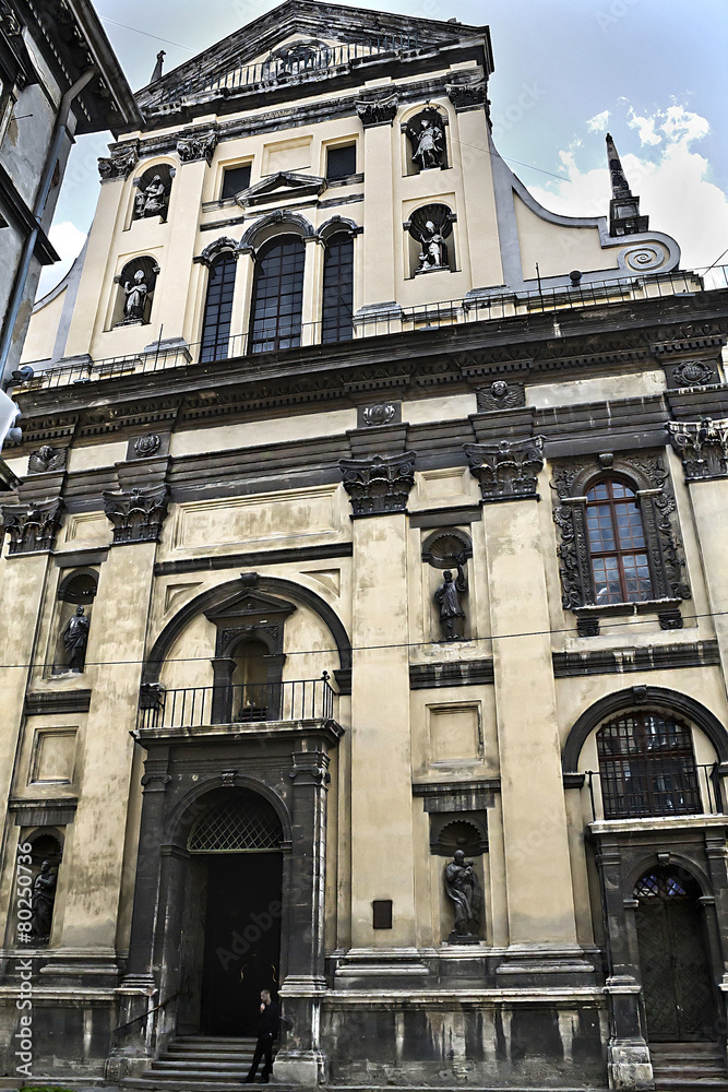 Fototapeta premium facade of a church of Jesuits in Lviv, Ukraine