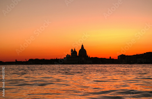 Basilica di Santa Maria della Salute church in sunset Venice © Vitaliy Hrabar