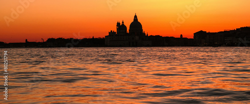 Basilica di Santa Maria della Salute church in sunset Venice © Vitaliy Hrabar