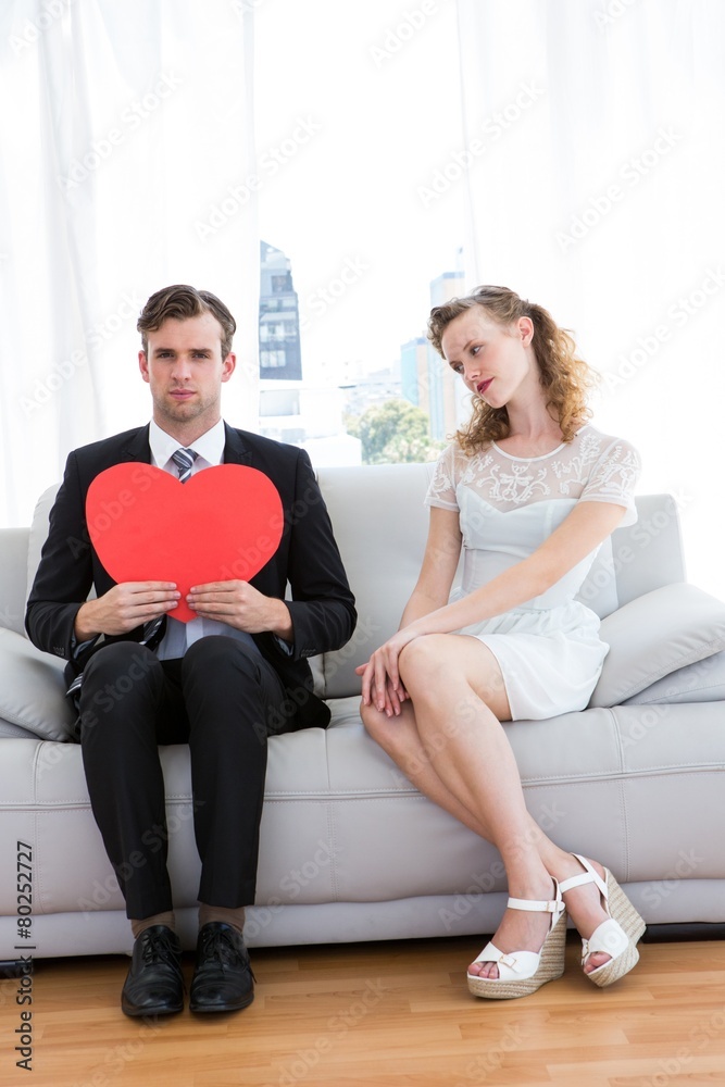 Obraz premium Hipster couple sitting on couch