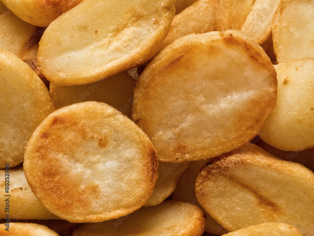 crispy roasted potato food background