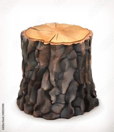 Tree stump, vector icon