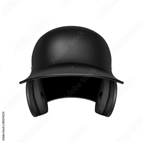 Vector baseball black helmet.