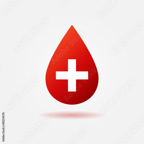 Blood red vector icon or logo