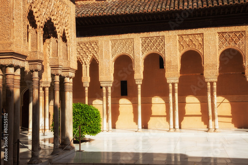 Alhambra de Granada. Gallery in the Court of the Lions