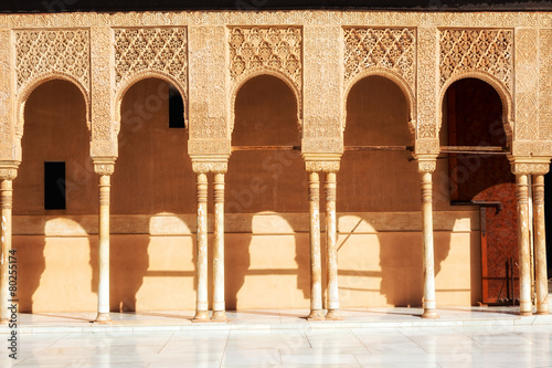 Alhambra de Granada. Gallery in the Court of the Lions