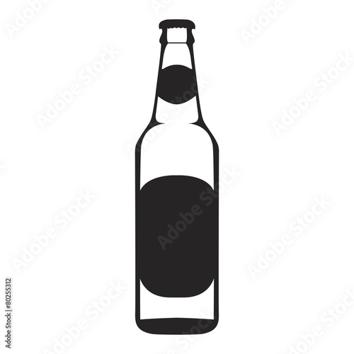 Black silhouette of bottle of beer