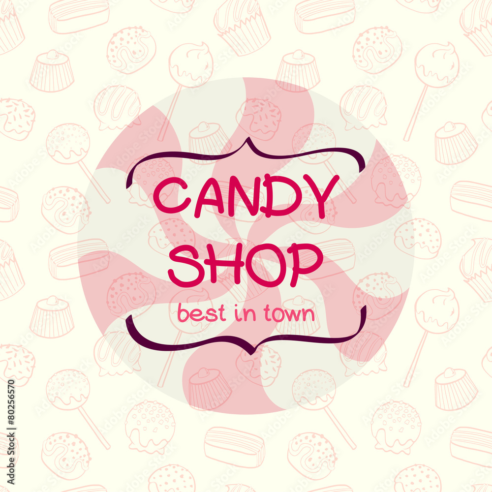 Doodle sweets and candies seamless pattern