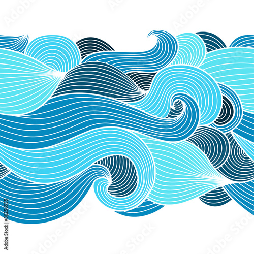 Seamless ornament wave