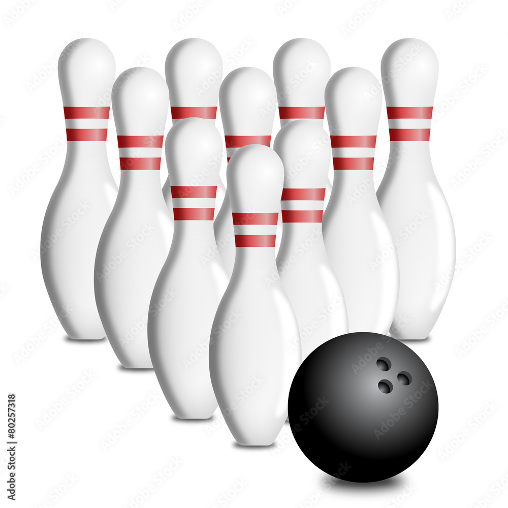 Birilli e palla da bowling Stock Vector