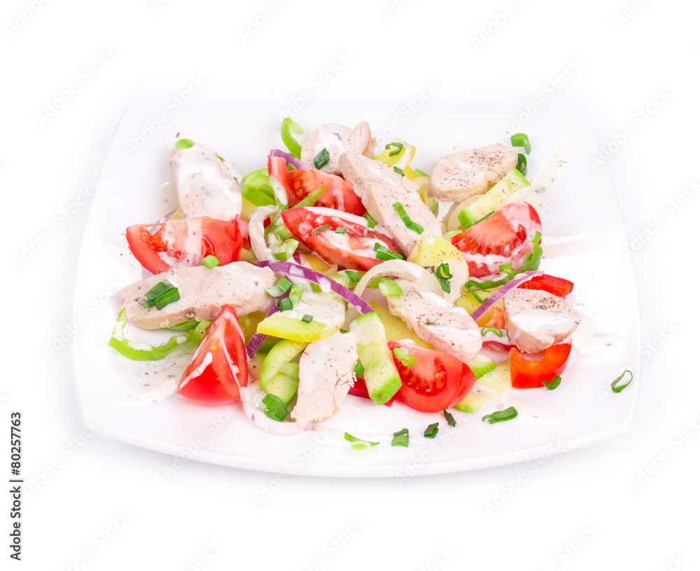 Chicken salad with potatoes