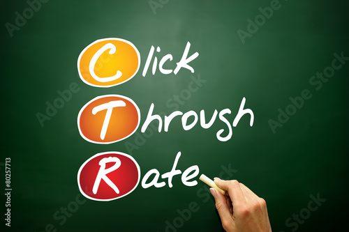 Click Through Rate (CTR), business acronym on blackboard photo
