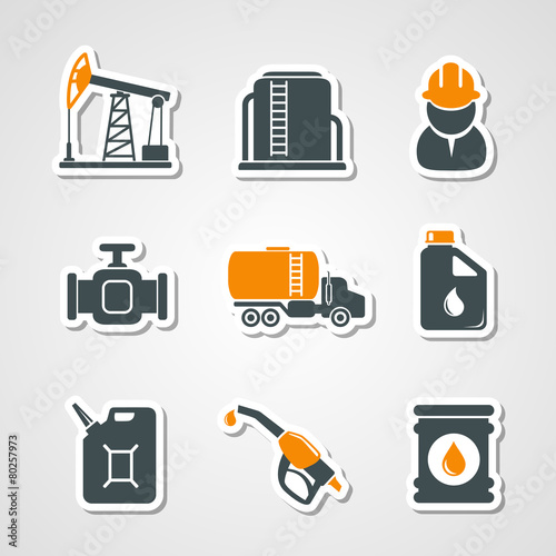 Oil and gas industry icons set