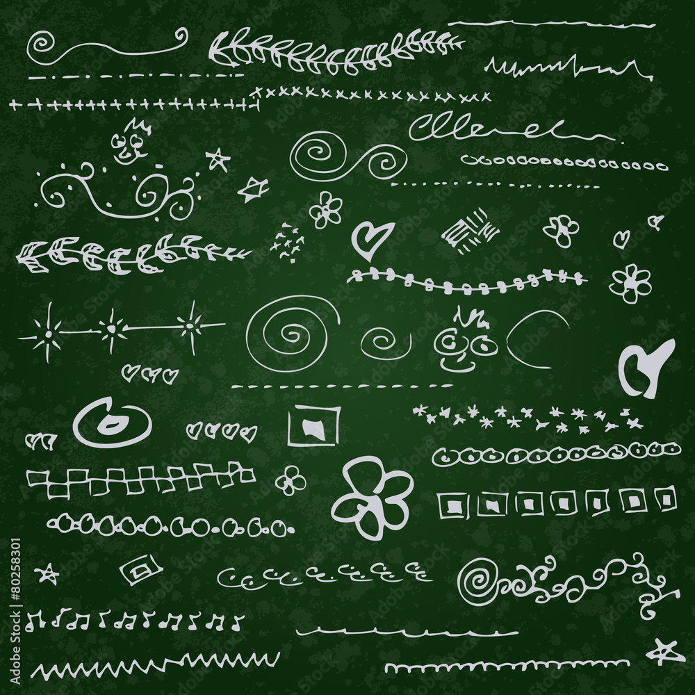 Collection of individual hand drawn elements Collection of individual hand drawn elements