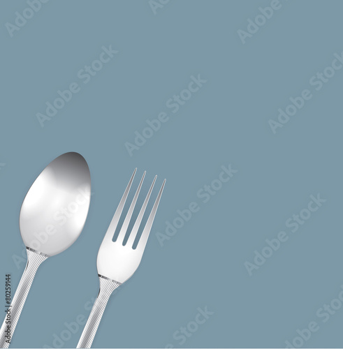 Beautiful silverware or flatware of fork and spoon