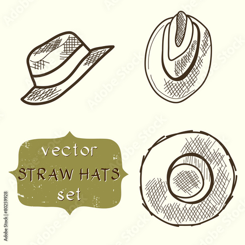 Sketches of straw hats