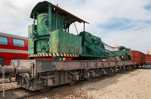 yellow railway locomotive