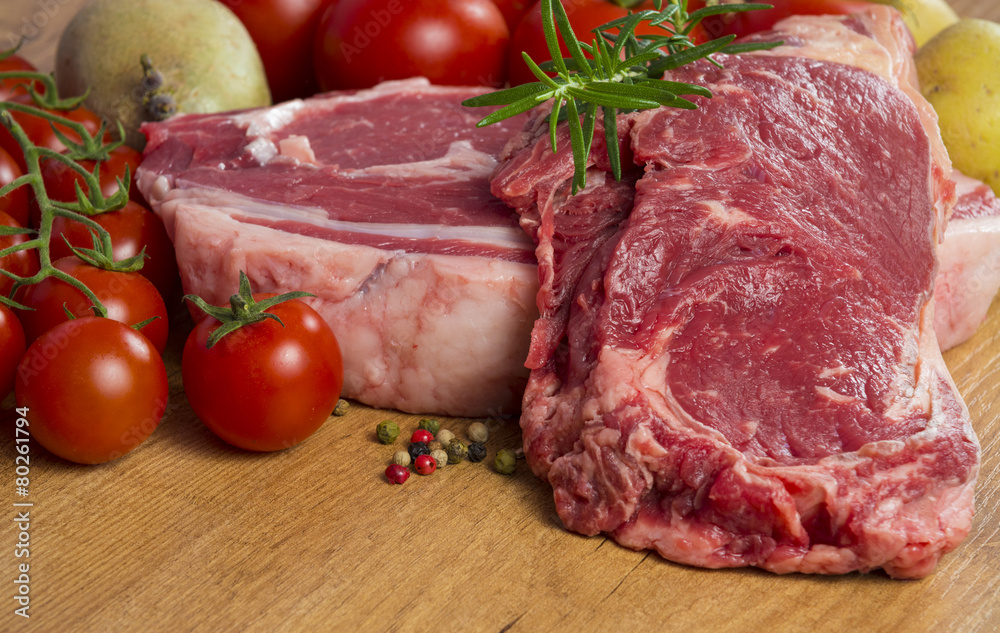 Filetes de carne roja